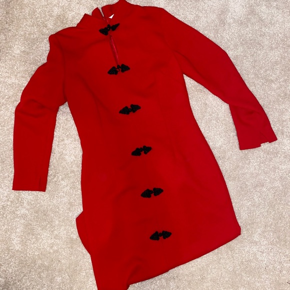 ZARA RED TOGGLE DRESS - Picture 12 of 12